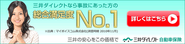 三井ダイレクトなら事故にあった方の総合満足度No.1