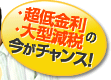 ・超低金利・大型減税の今がチャンス！
