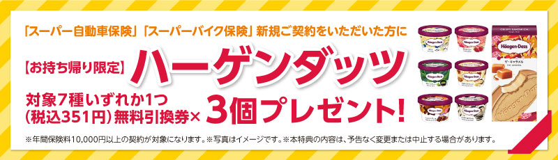 【お持ち帰り限定】ハーゲンダッツ対象7種いずれか1つ(税込351円) 無料券引換券×3個プレゼント！