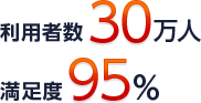 利用者数30万人 満足度95%
